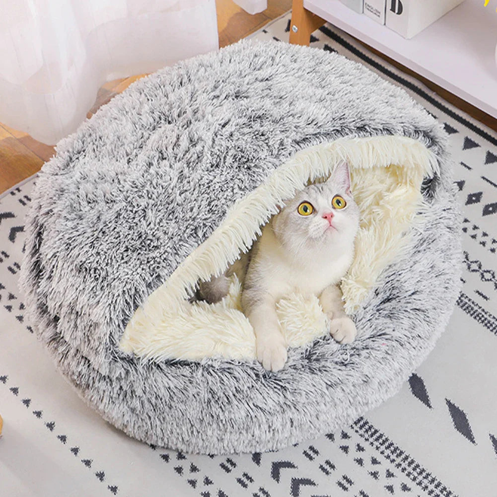 Tieker Plush Round Pet Bed | Soft Cat & Dog Mattress | Universal, All-Season Sleeping Bed for Small Pets