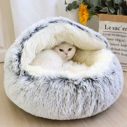 Tieker Plush Round Pet Bed | Soft Cat & Dog Mattress | Universal, All-Season Sleeping Bed for Small Pets
