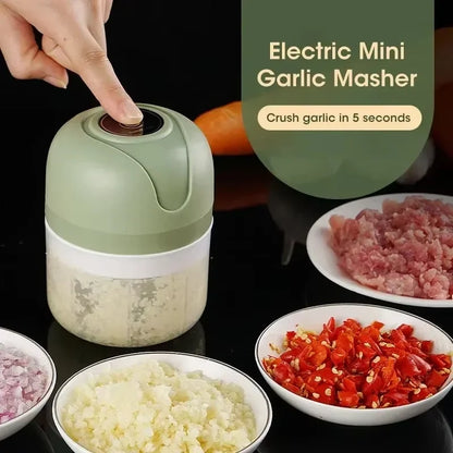 2025 250ML Electric Garlic Masher | Meat Mincer & Vegetable Chopper | Multi-Function Grinder | USB Rechargeable