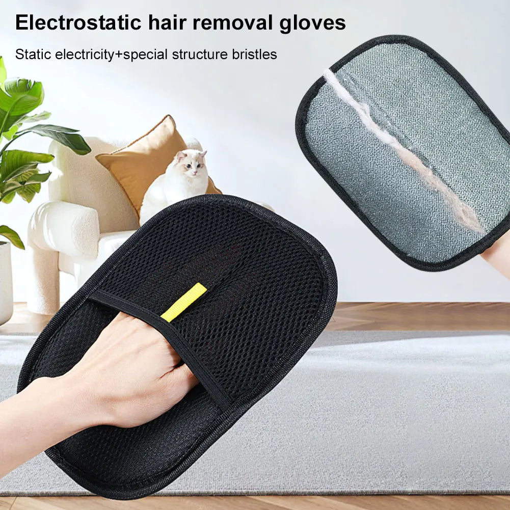 Pet Grooming Gloves | Deshedding Hair Remover for Dogs, Cats & Rabbits | Suitable for Long, Short & Curly Hair