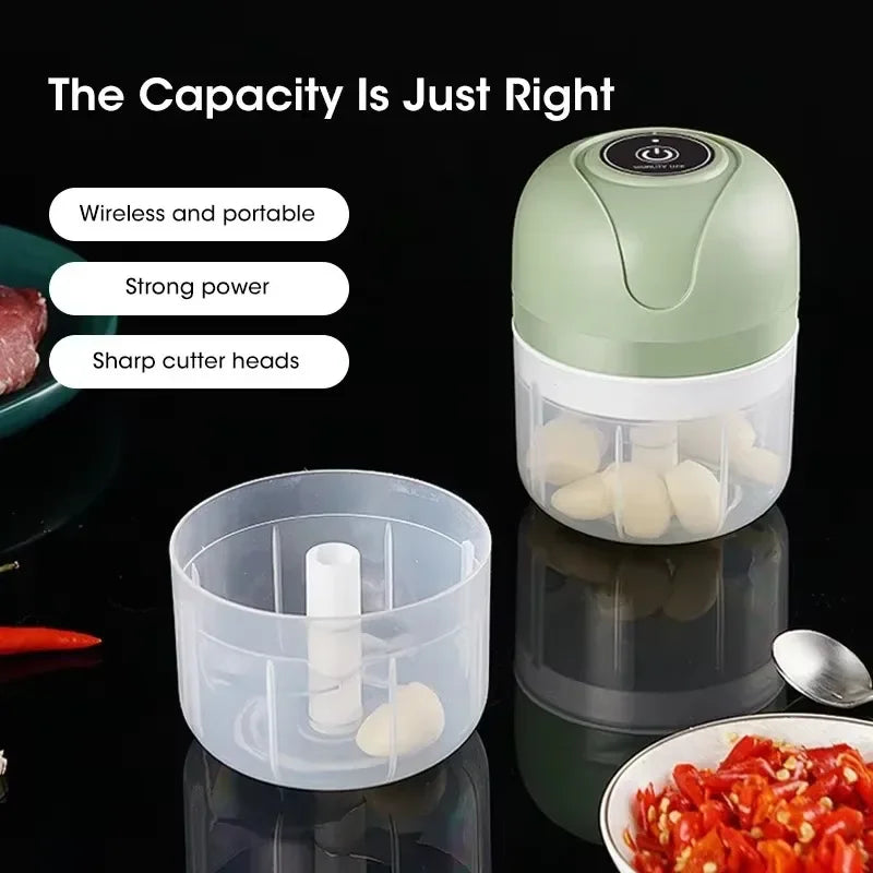 2025 250ML Electric Garlic Masher | Meat Mincer & Vegetable Chopper | Multi-Function Grinder | USB Rechargeable