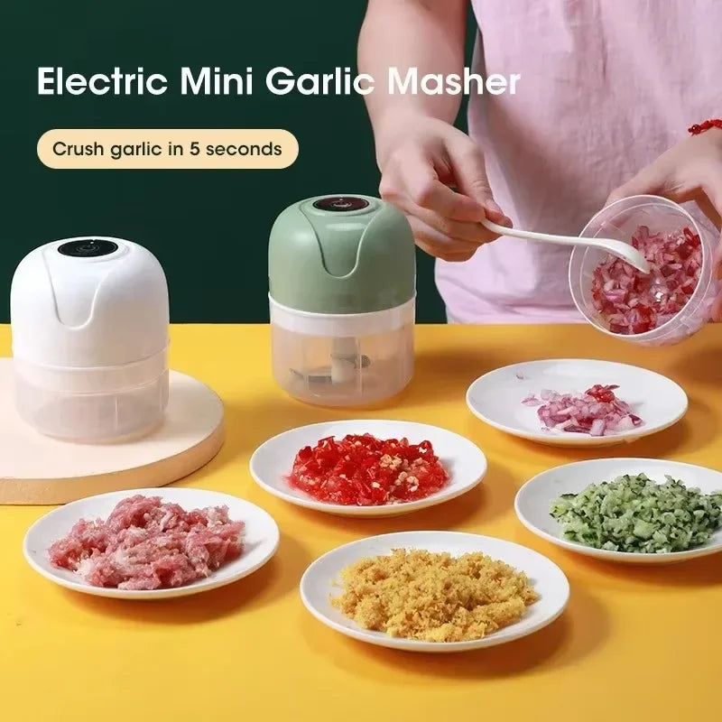 2025 250ML Electric Garlic Masher | Meat Mincer & Vegetable Chopper | Multi-Function Grinder | USB Rechargeable