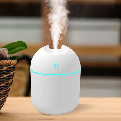 250ml USB Mini Air Humidifier | Ultrasonic Essential Oil Diffuser | Silent Mist Maker for Home & Car | LED Color Lamp