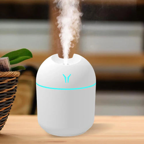 250ml USB Mini Air Humidifier | Ultrasonic Essential Oil Diffuser | Silent Mist Maker for Home & Car | LED Color Lamp