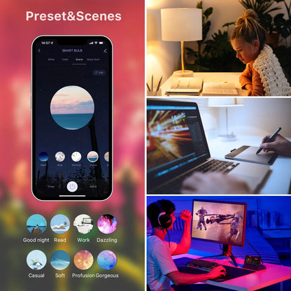 2-Pack Smart Light Bulb B22 9W | RGB+C White | Wi-Fi & Bluetooth | Works with Alexa, Google Home & Echo | 220V