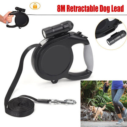 Heavy Duty Retractable Pet Leash | Durable Nylon, 8M Automatic Extending Lead | Supports Dogs up to 50KG
