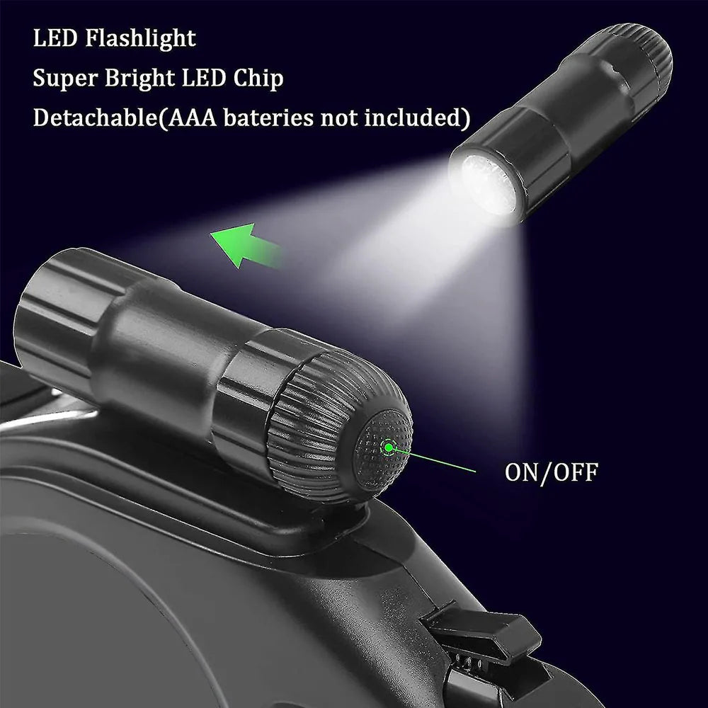 Heavy Duty Retractable Pet Leash | Durable Nylon, 8M Automatic Extending Lead | Supports Dogs up to 50KG