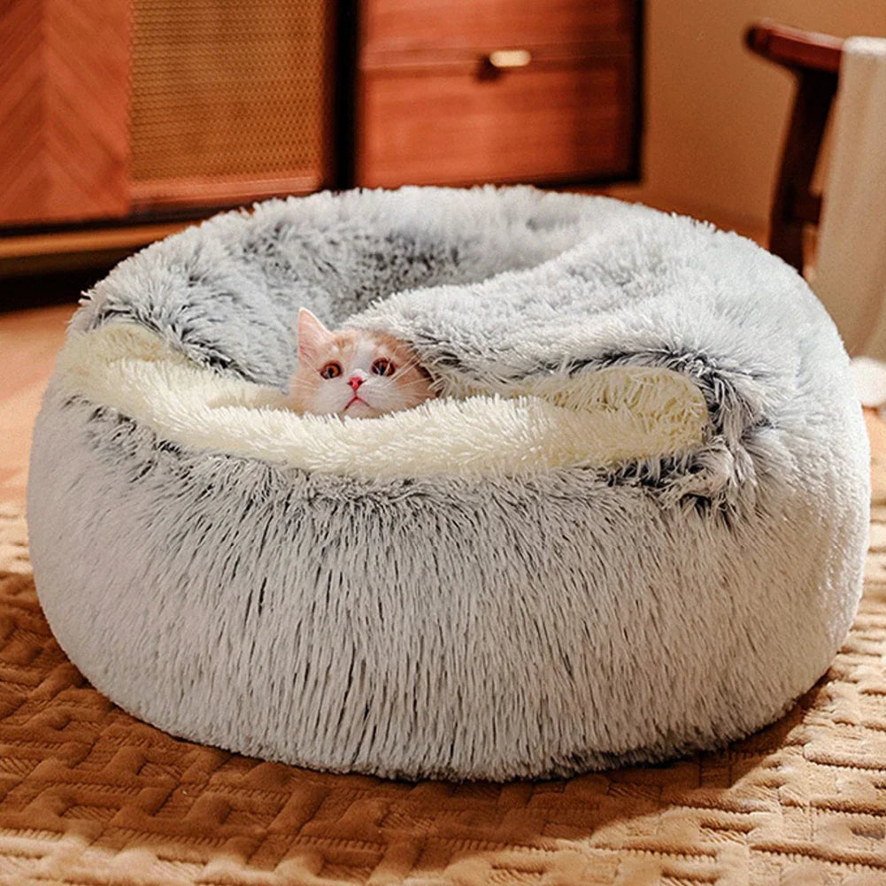 Tieker Plush Round Pet Bed | Soft Cat & Dog Mattress | Universal, All-Season Sleeping Bed for Small Pets