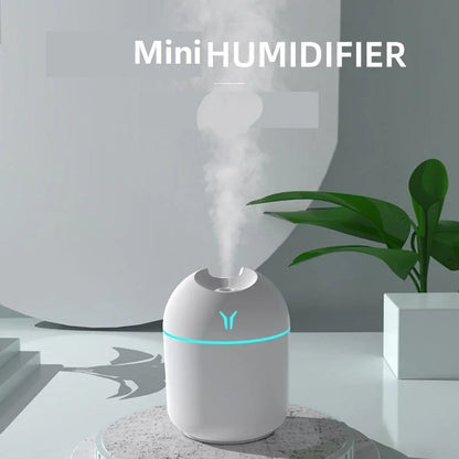 250ml USB Mini Air Humidifier | Ultrasonic Essential Oil Diffuser | Silent Mist Maker for Home & Car | LED Color Lamp